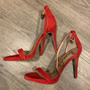 Sam Edelman red suede strappy heels